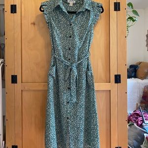 Monteau Green floral shirtdress